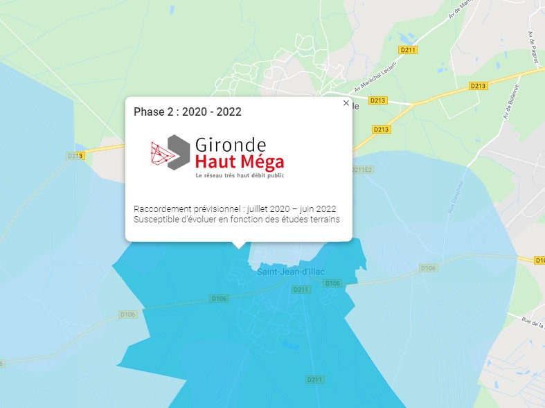 Carte d\'éligibilité à la fibre (début janvier 2021)